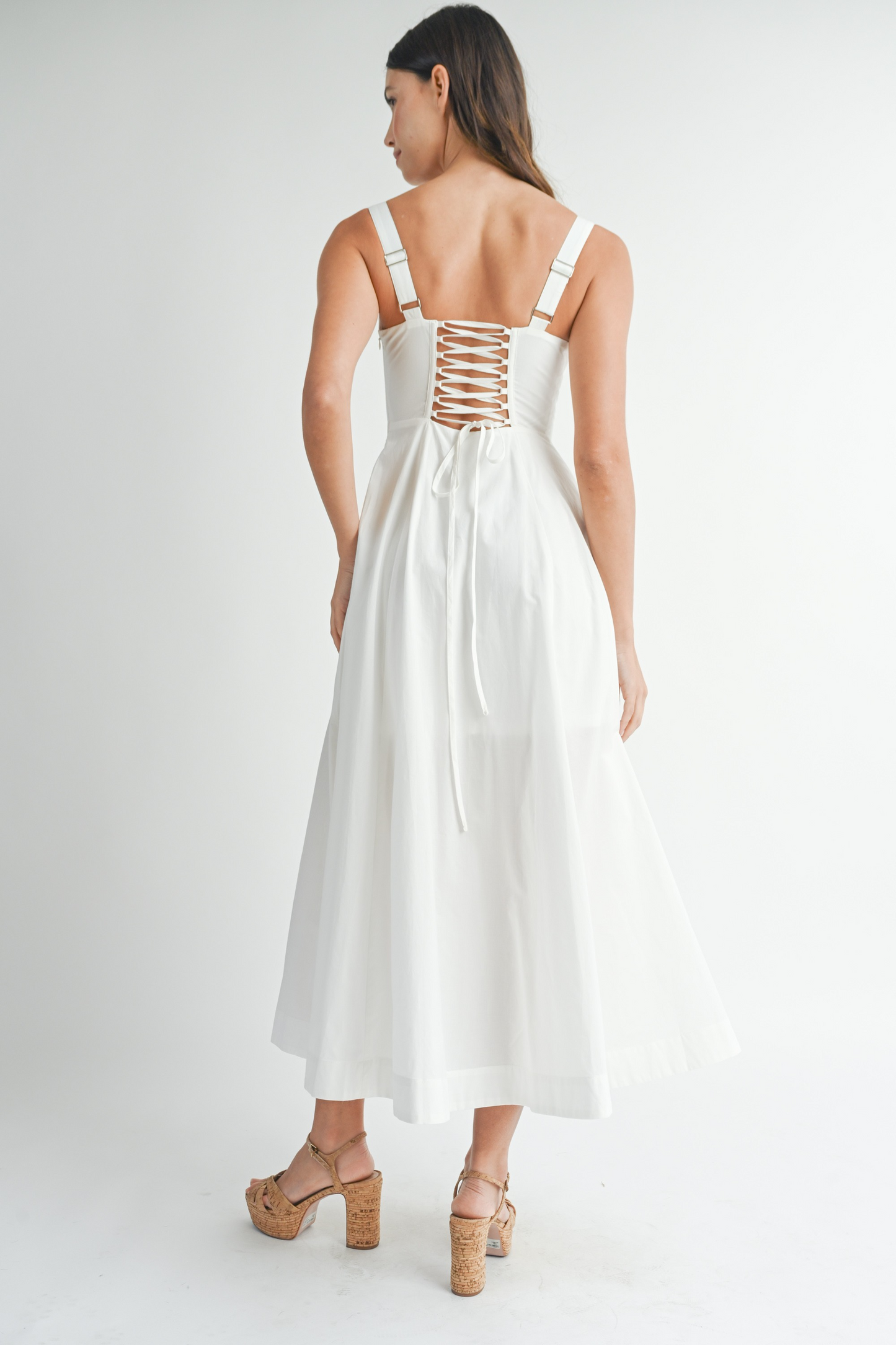 Sophia Poplin Bustier Midi Dress