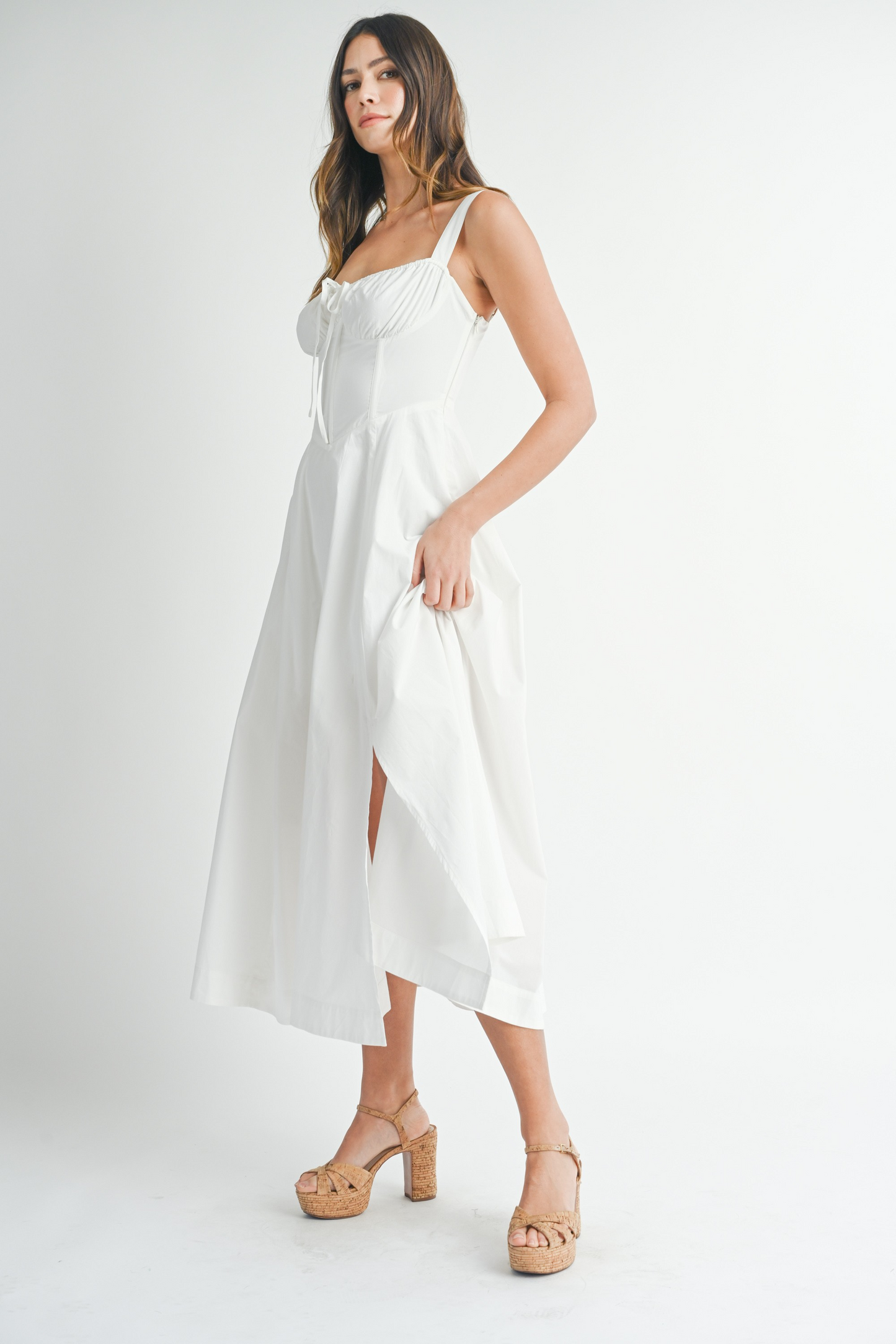 Sophia Poplin Bustier Midi Dress