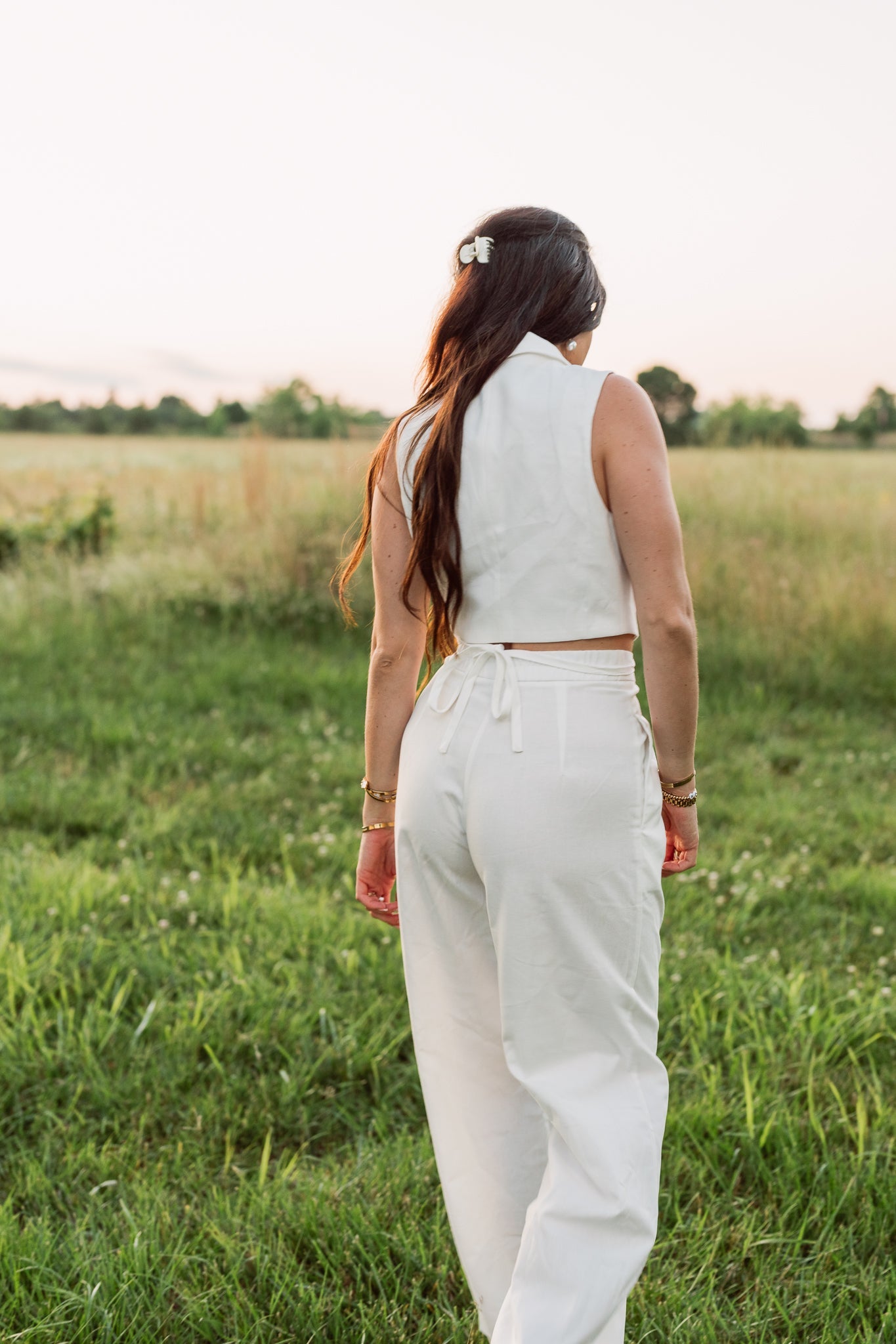 Eden Vest Wrap Top & High Waisted Pants Set