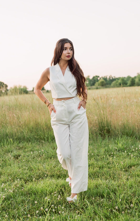 Eden Vest Wrap Top & High Waisted Pants Set