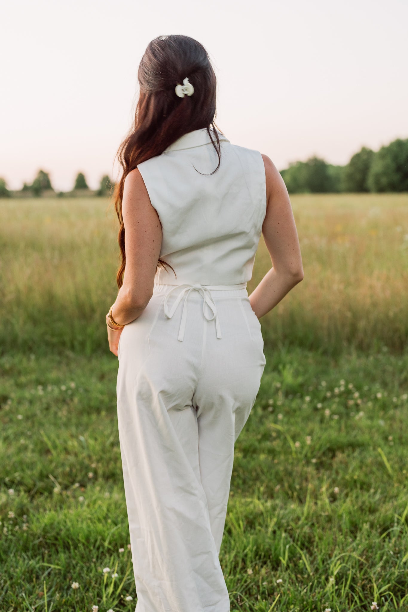 Eden Vest Wrap Top & High Waisted Pants Set